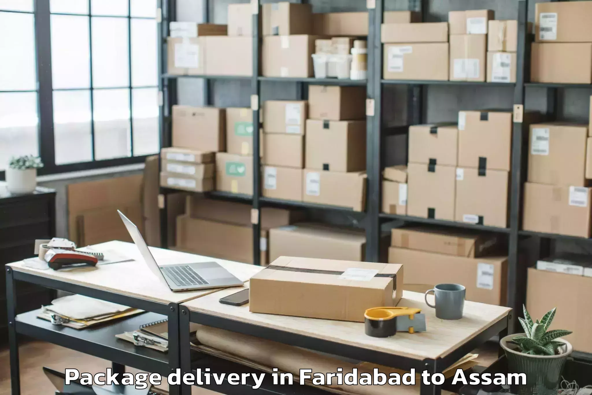 Book Faridabad to Lilabari Airport Ixi Package Delivery Online